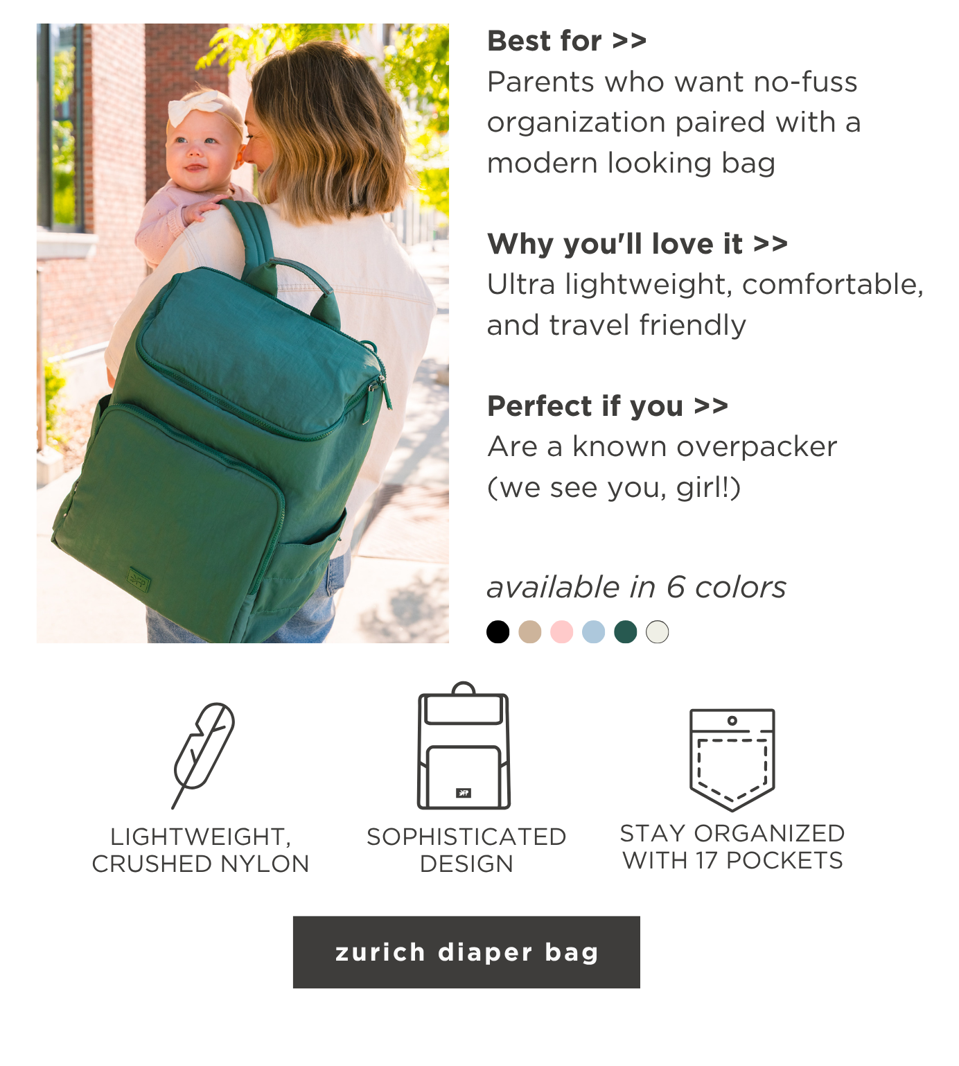 Zurich Diaper Bag