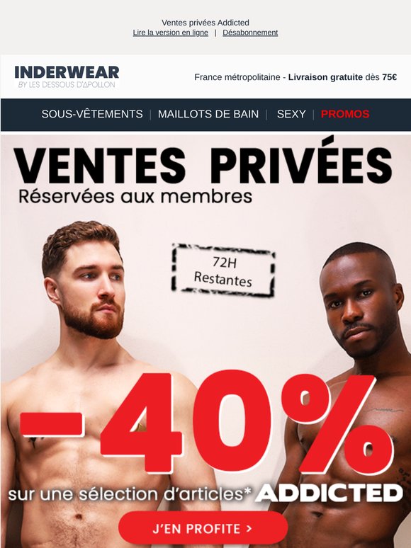 Plus que 72H pour profiter de -40%* sur une sélection Addicted ⏰