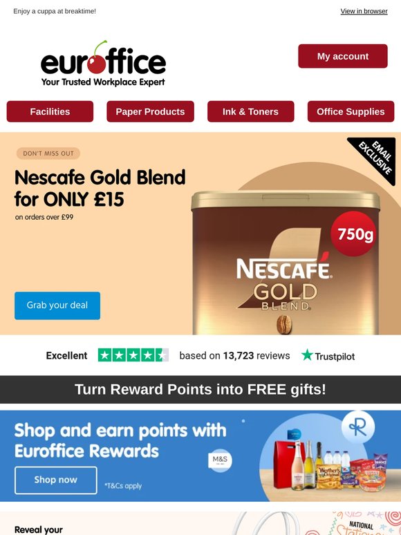 — - order today and get a Nescafe Gold Blend tin for just £15!