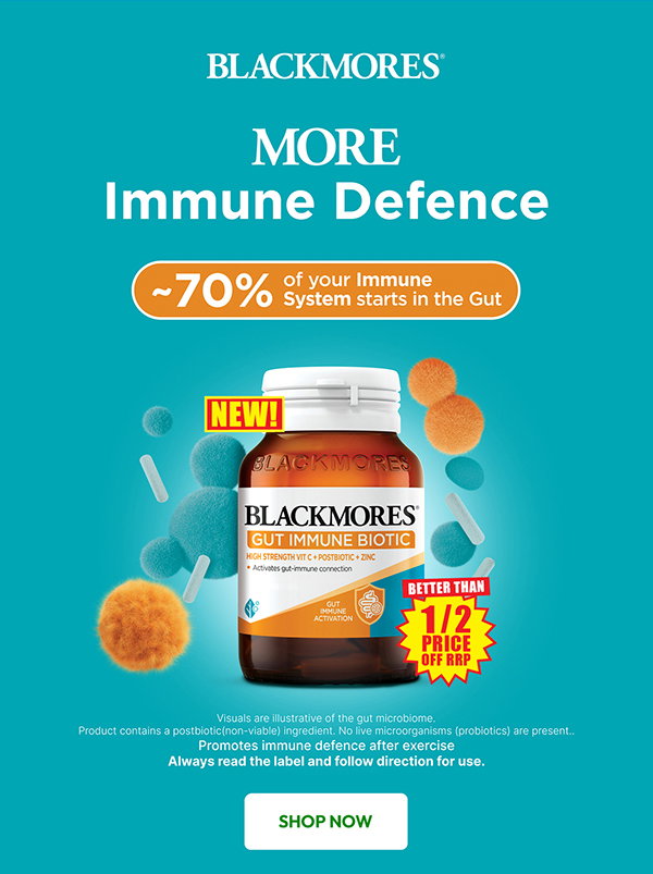 Blackmores 1/2 price off RRP range + Immune Defence 