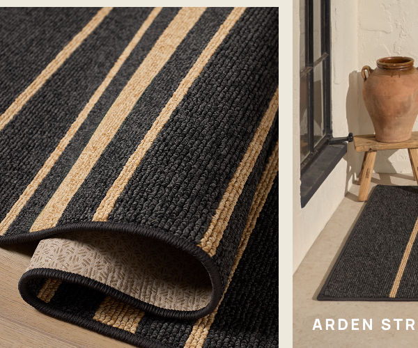 Arden Stripe Black And Natural Rug 
