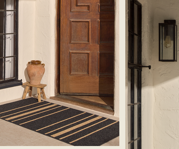 Arden Stripe Black And Natural Rug 