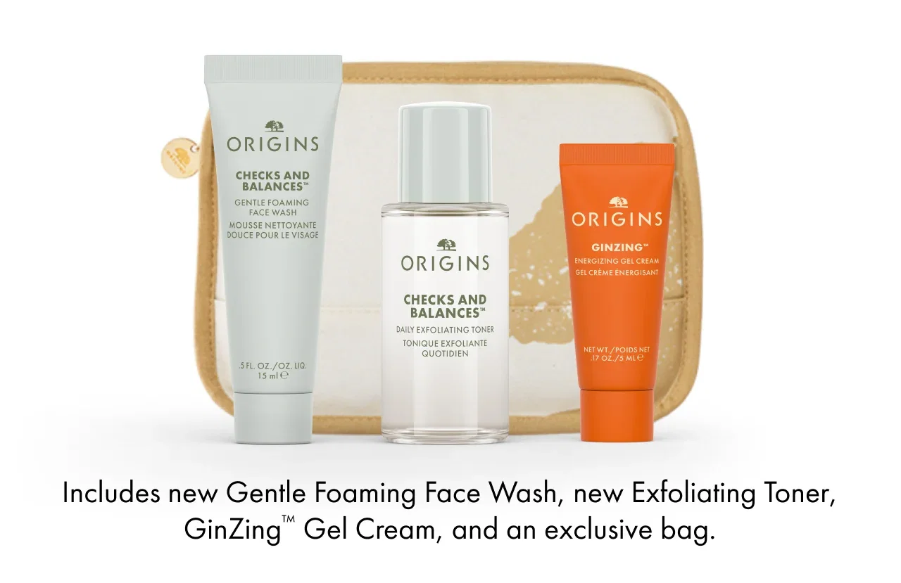 Includes new Gentle Foaming Face Wash, new Exfoliating Toner, GinZing™ Gel Cream, and an exclusive bag.