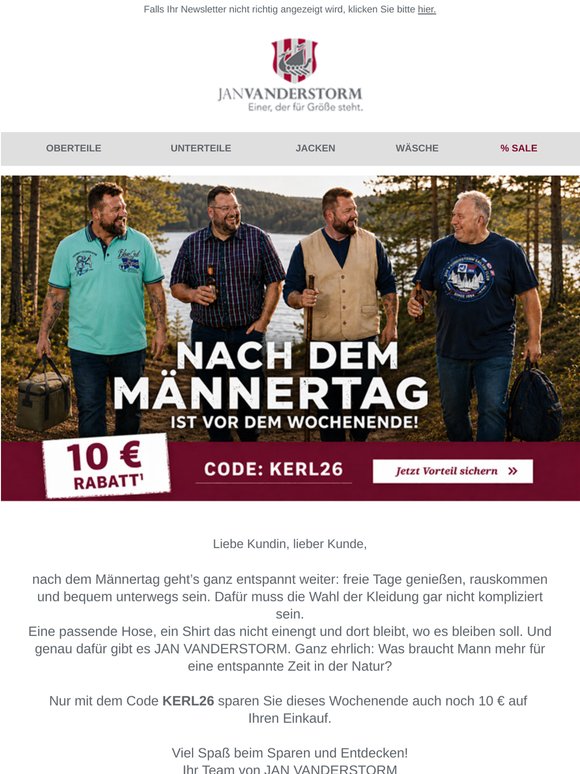 Nach dem Männertag ist vor dem Wochenende.