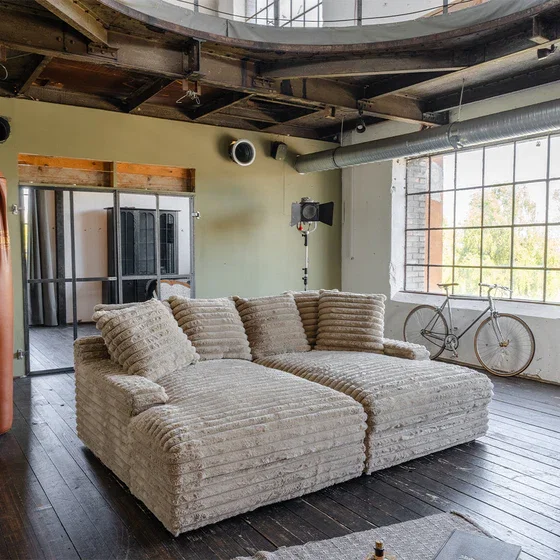KAWOLA Big Sofa CADY Megacord taupe