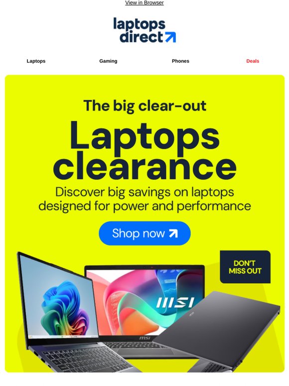 Clearance laptops this Spring, save big now