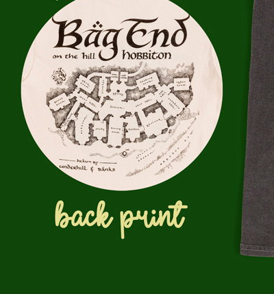 The Lord Of The Rings Bag End Floor Plan Natural T-Shirt With Back Print 3