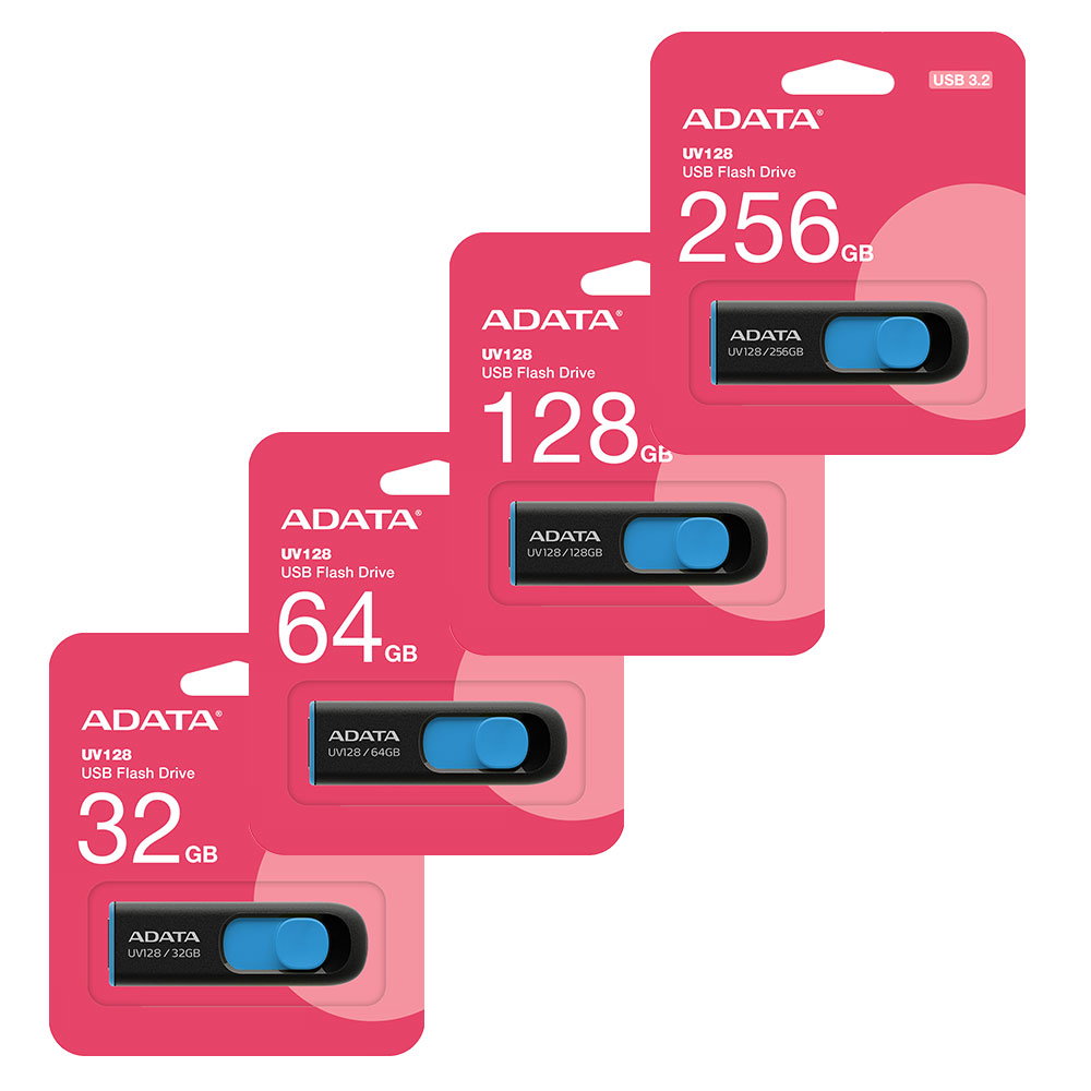 ADATA USB 3.2 Memory Drive UV128 - 32GB - 256GB - From £7.89 delivered