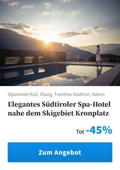 Elegantes Südtiroler Spa-Hotel nahe dem Skigebiet Kronplatz