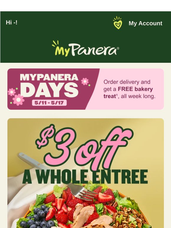 Day six: $3 OFF a whole entree