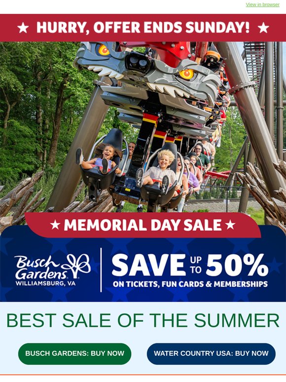 Offer Ends May 17! Final Days to Save up to 50% on Tickets, Fun Cards and Memberships!