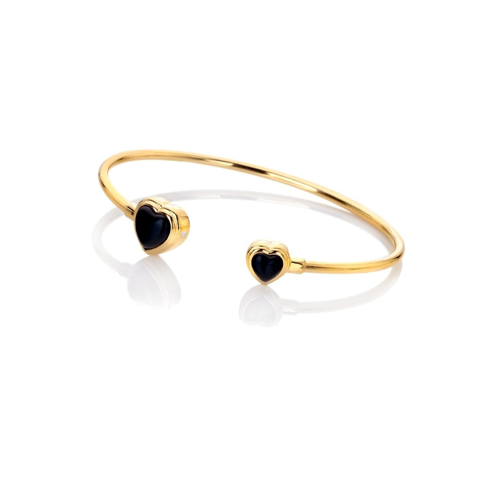 Image of HD X Golden Edit Heart Bangle - Black Onyx