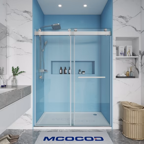 Soft-Closing Double Sliding Frameless Shower Door with One Finger Pull - DS13H
