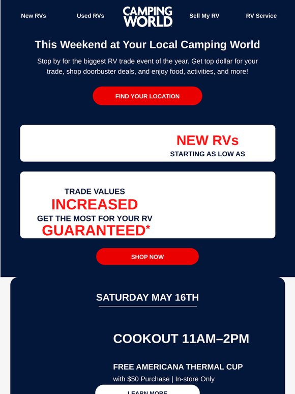 Biggest RV trade event of the year! This weekend.