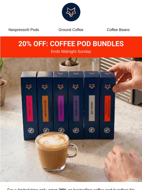 20% OFF Coffee Pod Bundles