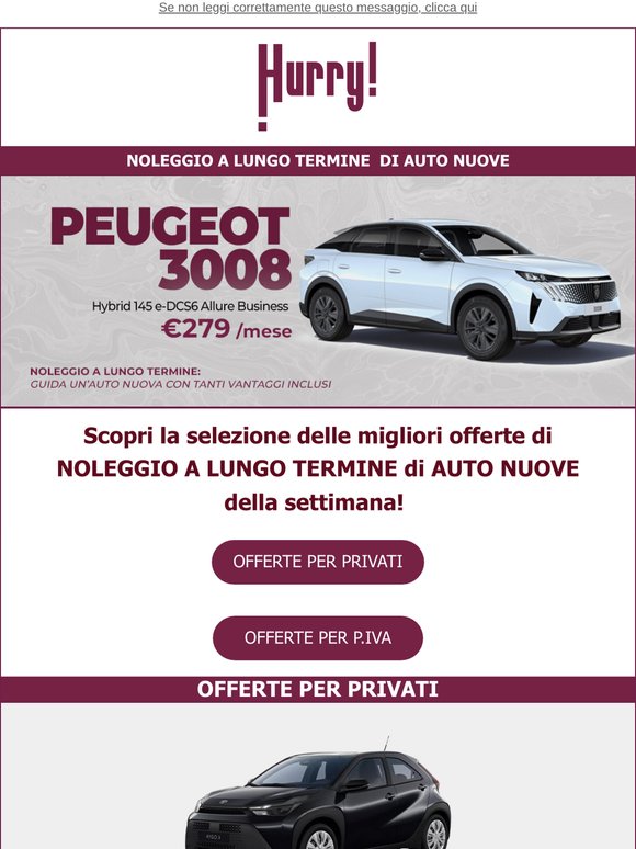 🚘HURRY! Noleggio | Le MIGLIORI OFFERTE della settimana 🚘 Scopri tutte le auto a noleggio a prezzi scontati!
