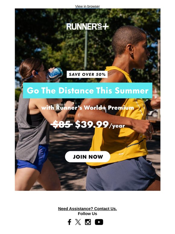 Limited-Time Offer: Over 50% Off Runner's World+ Premium