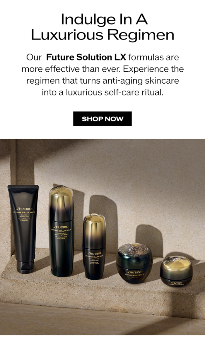 Experience the Future Solution LX regimen that turns anti-aging skincare into a luxurious self-care ritual.