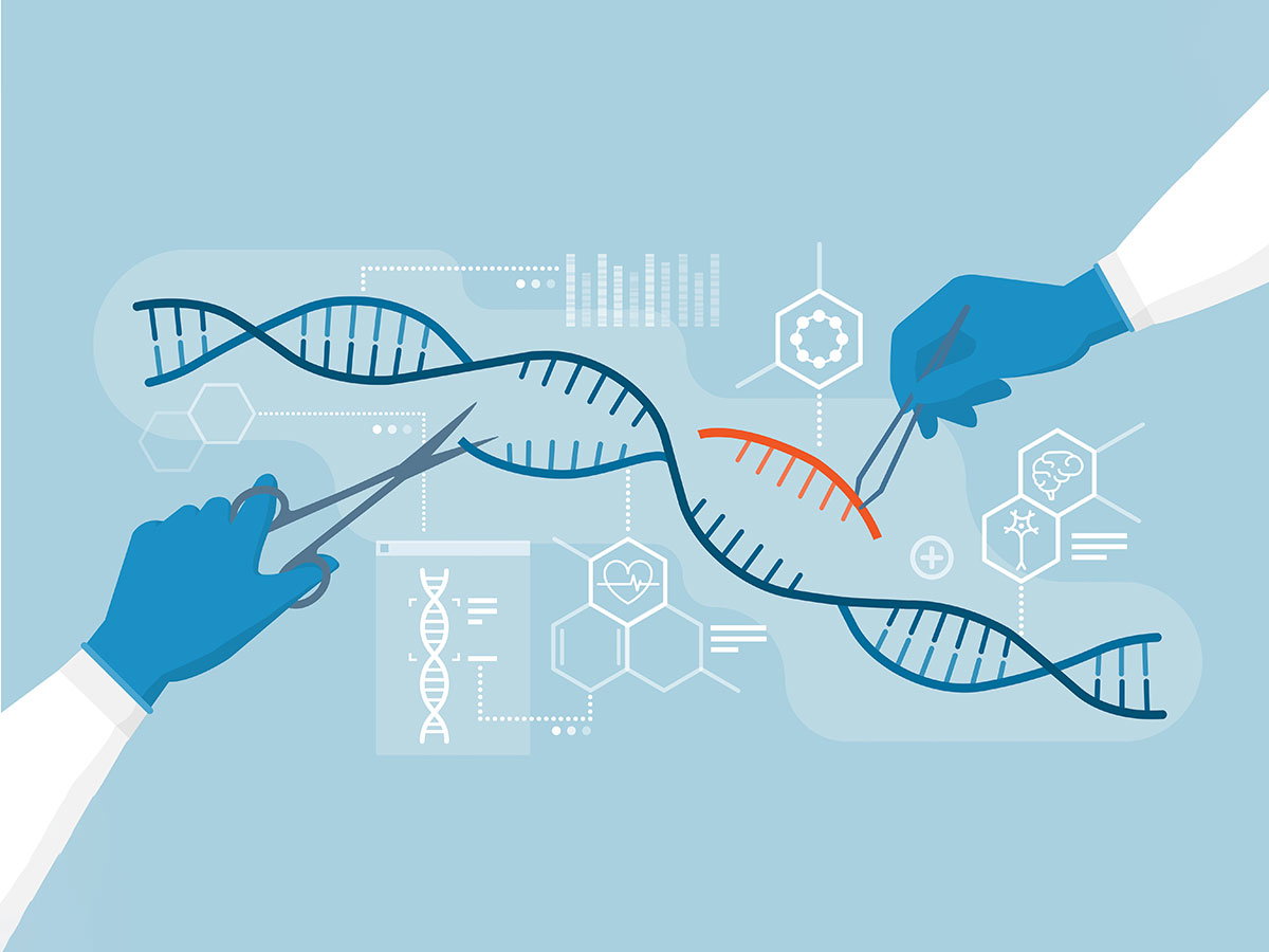 DNA and genome editing illustration