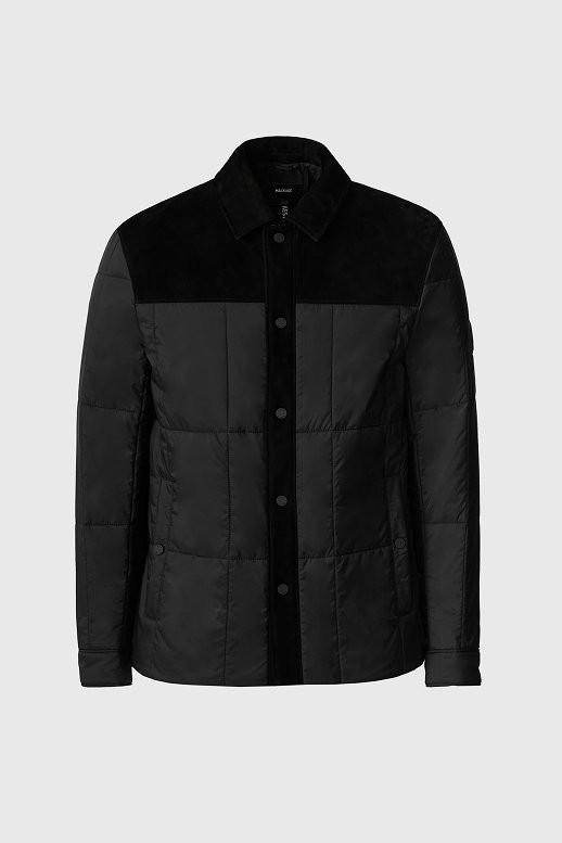 HENRIK Mixed-Media Suede Shirt Jacket for Men