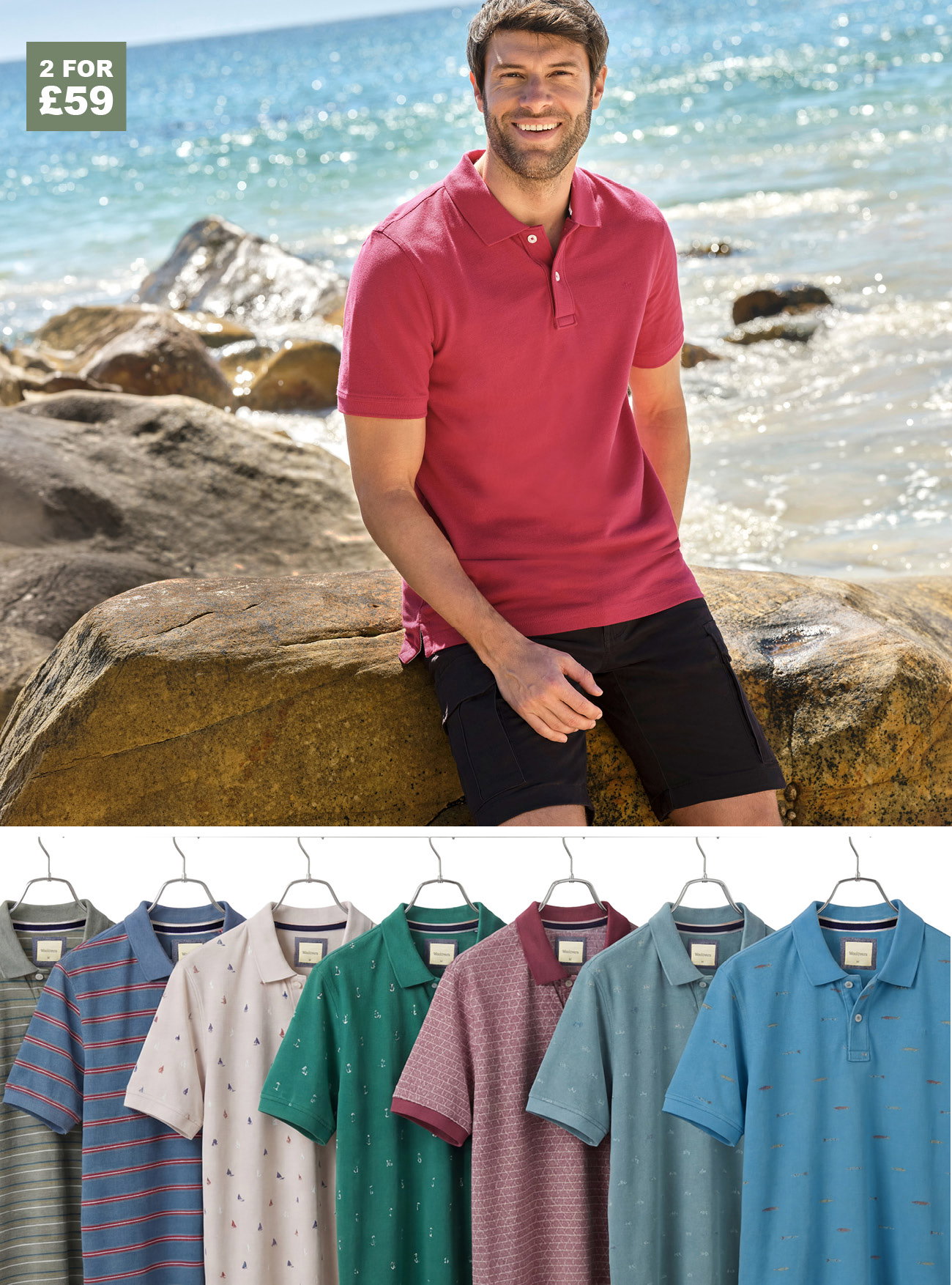Mix and Match - 2 for £59 Cotton Polo Shirts