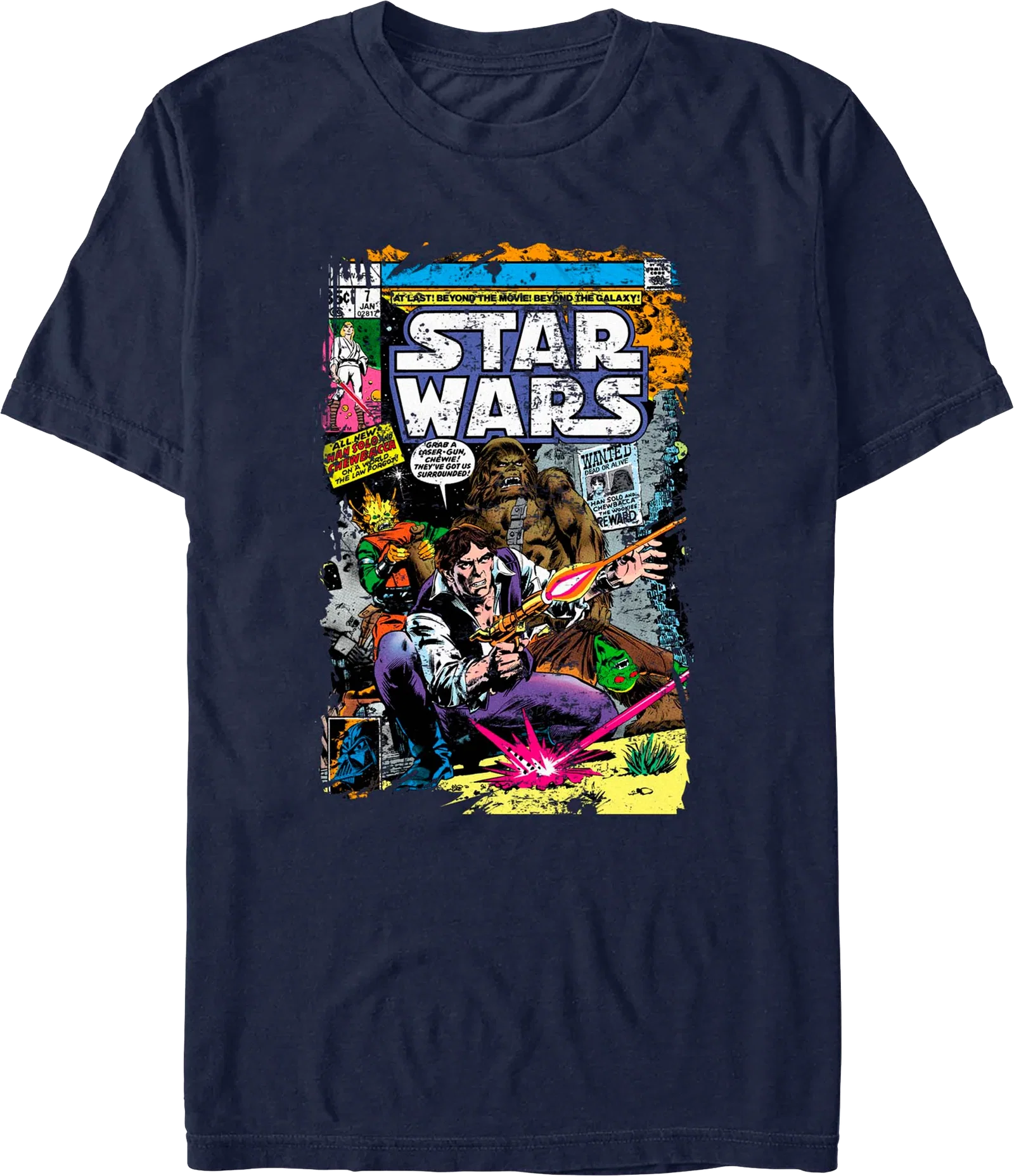 Han Solo And Chewbacca Comic Book Cover Star Wars T-Shirt
