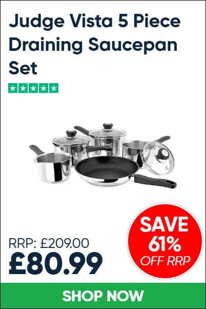 Judge Vista 5 Piece Draining Saucepan Set