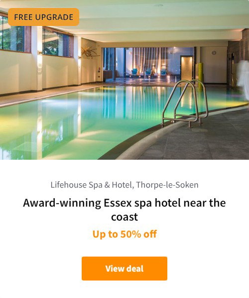 Award-winning Essex spa hotel near the coast