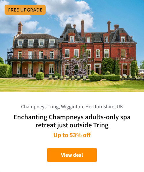 Enchanting Champneys adults-only spa retreat just outside Tring