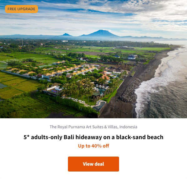 5* adults-only Bali hideaway on a black-sand beach