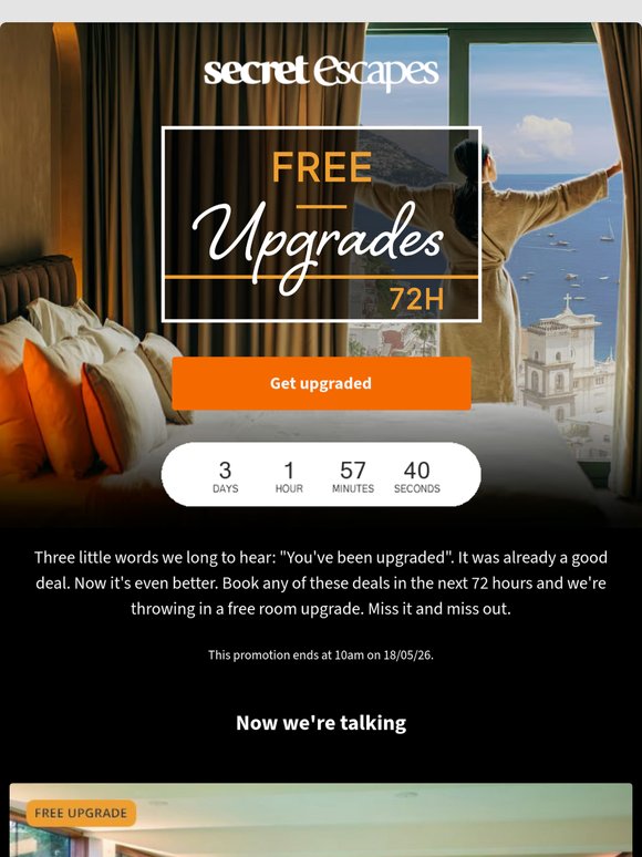 Free upgrade on us. You're welcome.