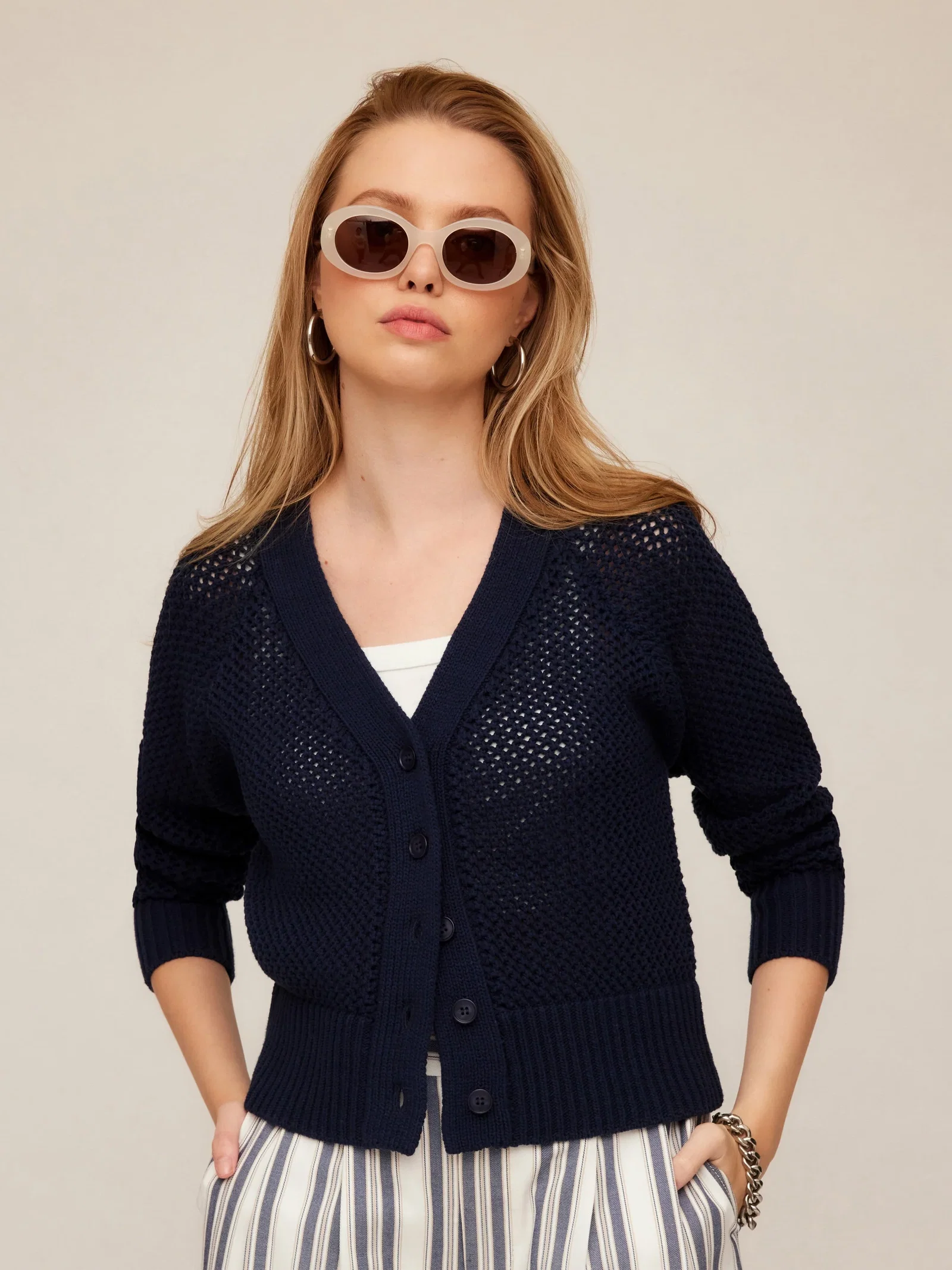 Image of Ellen Crochet Cardigan Sweater