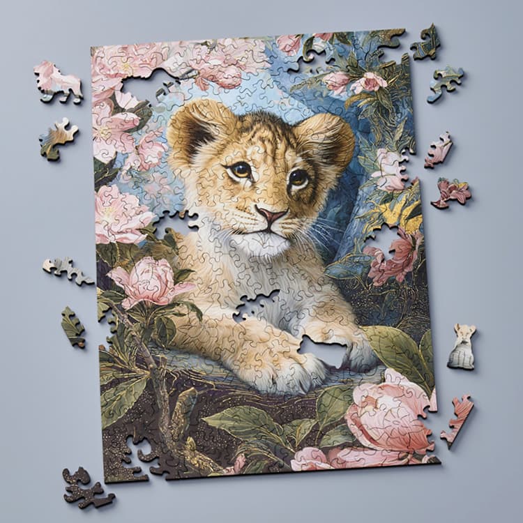 Magnolia Lion Cub - Free Form Puzzles Cut