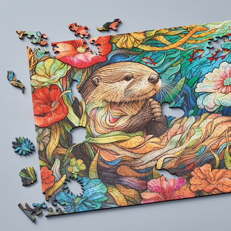 Otter Oasis - Free Form Puzzle Cut