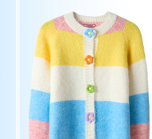 Lola Flower Button Stripe Cardigan