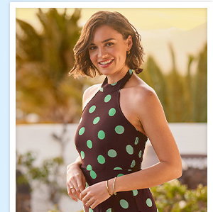 Margot Polka Dot Halter Neck Dress