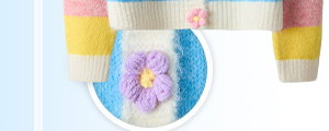 Lola Flower Button Stripe Cardigan