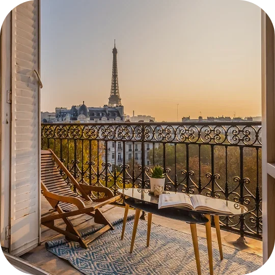 View of Paris from the balcony