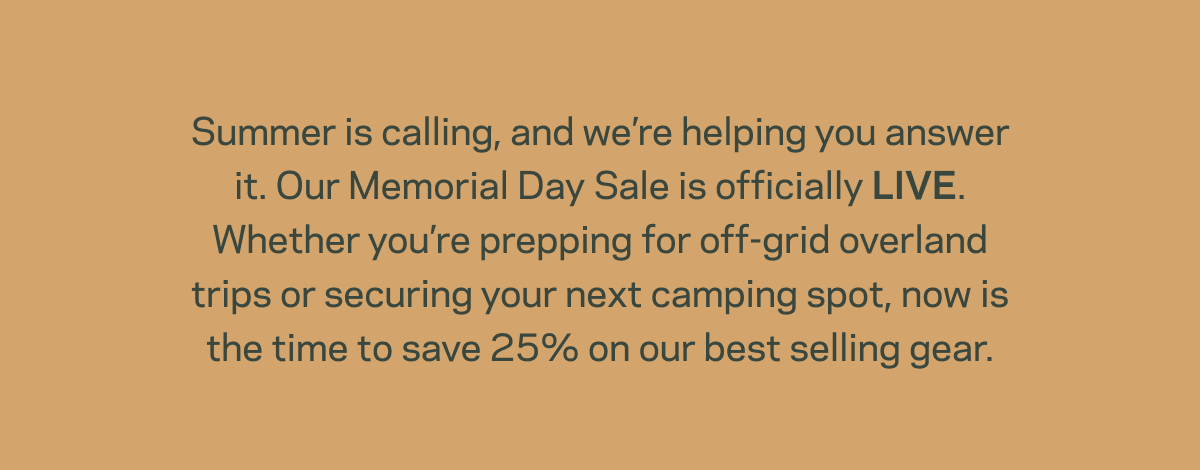 Gear up for the summer 25% off