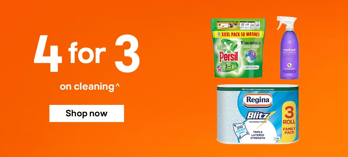 4 for 3 on cleaning^ - Shop now
