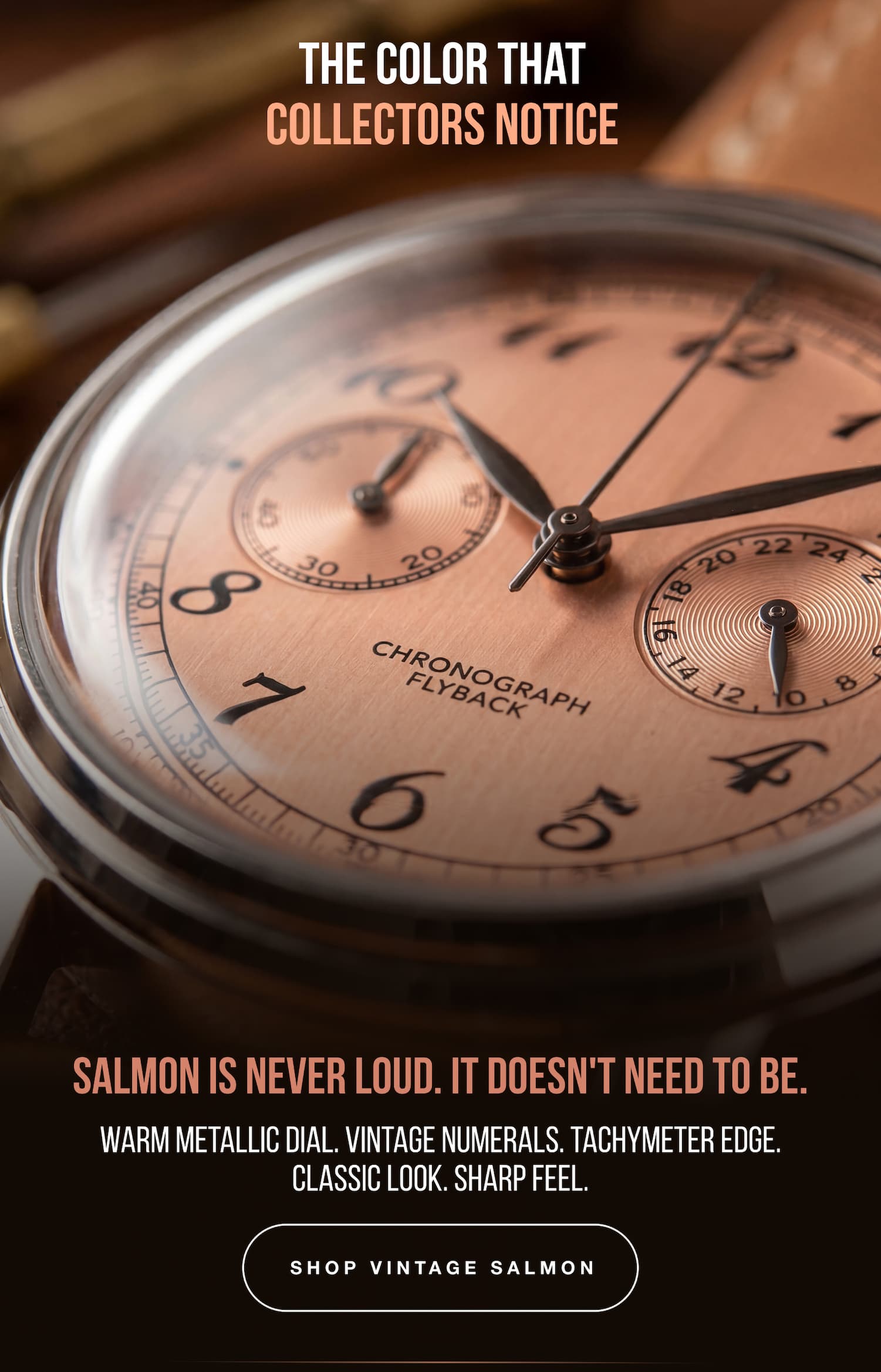 Undone - Vintage Salmon Chronograph