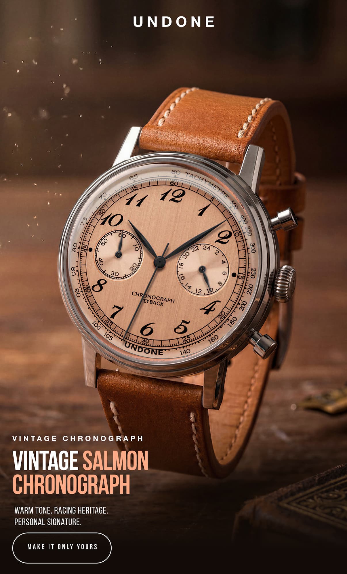 Undone - Vintage Salmon Chronograph