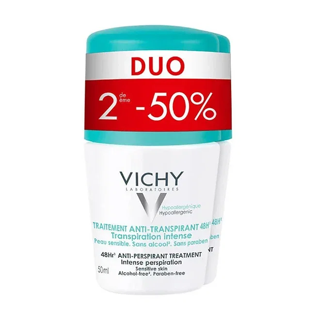 Image of Vichy Deodorant Intense Transpiratie Roller Promo Duo 2e -50% 2x50ml 