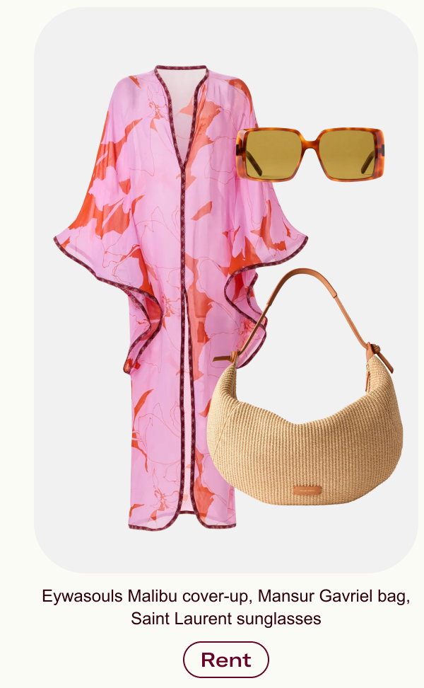 Eywasouls Malibu cover-up, Mansur Gavriel bag, Saint Laurent sunglasses