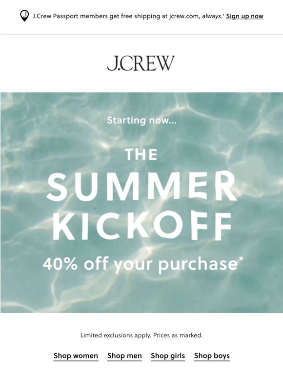 Starts now: 40% off your purchase!