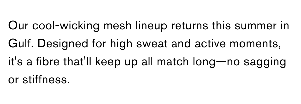 Back on Court—New Solotex Mesh.