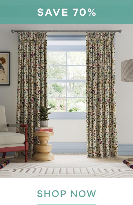 Save 70% Land & Shore Esther Lined Curtains in Multi