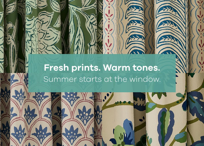 Fresh prints. Warm tones. Summer starts at the window.