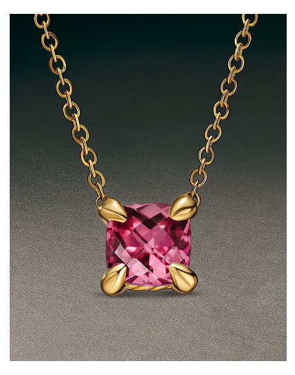 Micro Chatelaine® Pendant Necklace 18K Yellow Gold with Pink Tourmaline, 5mm