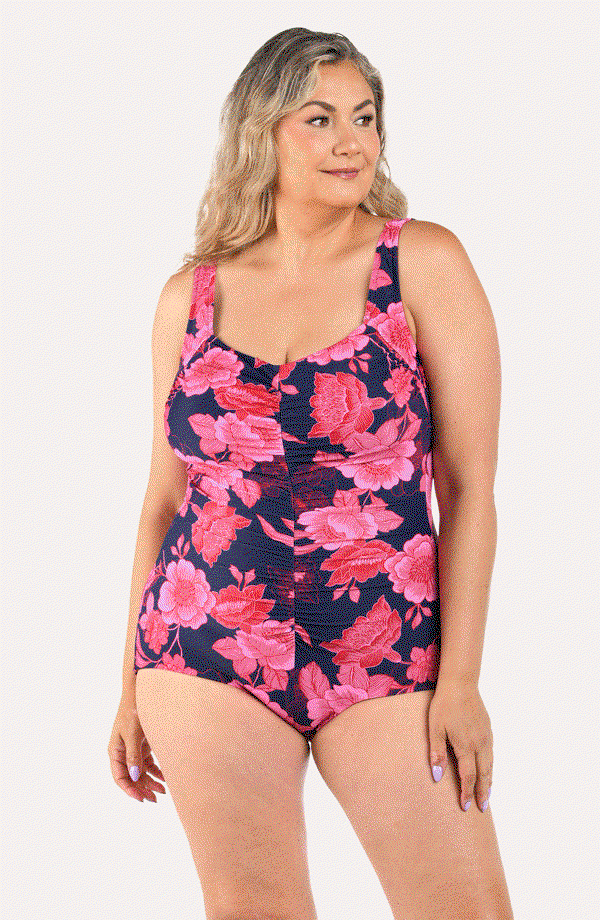 Romantic Getaway Shirred Front Girl Leg One Piece